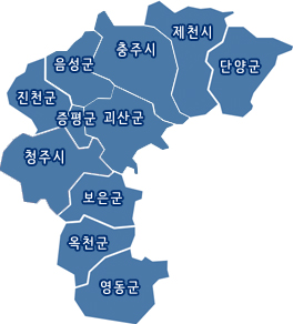 충청북도 코로나 19 지도